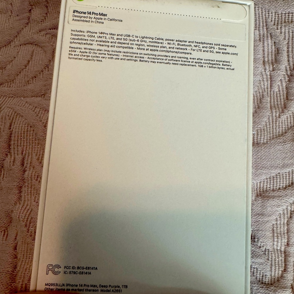 Apple 14 pro max TB memory brand new never opened..AT&T network